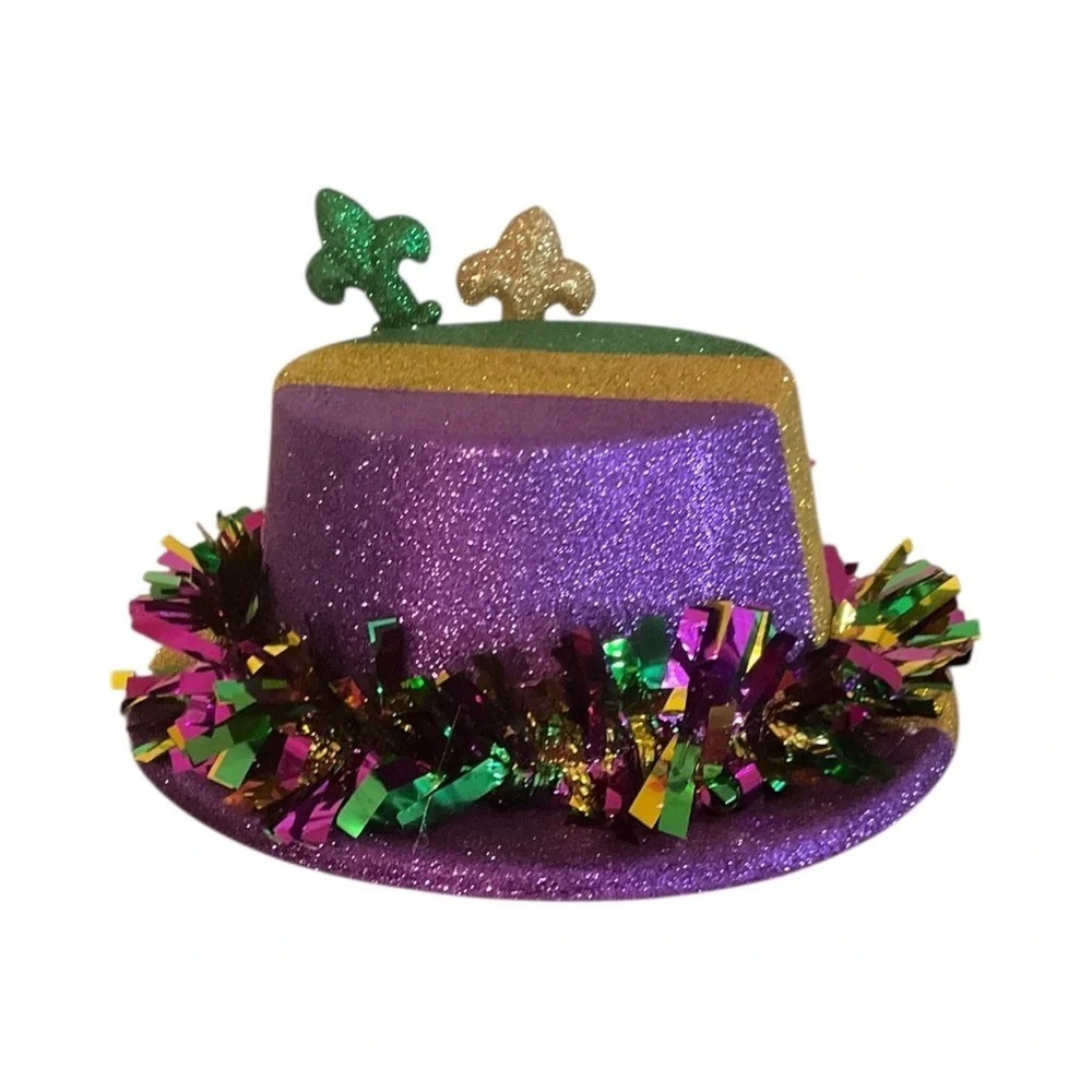 Glittery Mardi Gras Top Hat